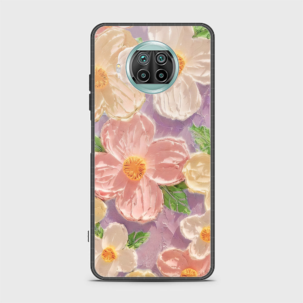 Xiaomi Mi 10T Lite Cover - Floral Series - Design 11 - White & Green - HQ Ultra Shine Premium Infinity Glass Soft Silicon Borders Case