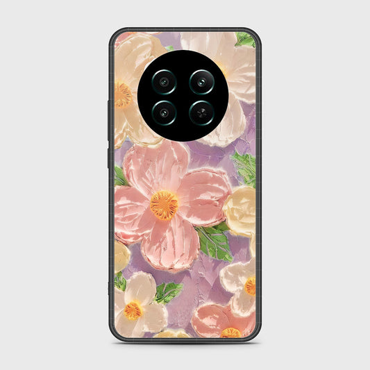 Realme 12 4G Cover - Floral Series - Design 11 - White & Green - HQ Ultra Shine Premium Infinity Glass Soft Silicon Borders Case