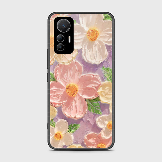 Xiaomi 12 Lite Cover - Floral Series - Design 11 - White & Green - HQ Ultra Shine Premium Infinity Glass Soft Silicon Borders Case