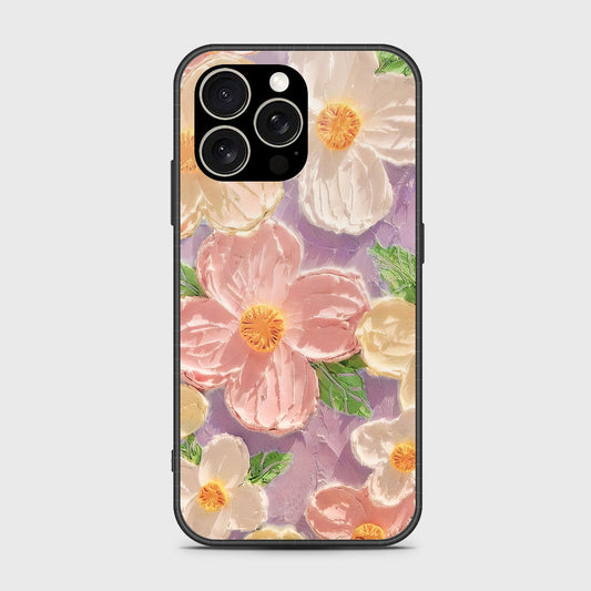 iPhone 15 Pro Cover - Floral Series - Design 11 - White & Green - HQ Ultra Shine Premium Infinity Glass Soft Silicon Borders Case