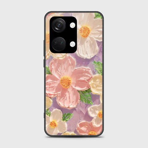 OnePlus Nord 3 Cover - Floral Series - Design 11 - White & Green - HQ Ultra Shine Premium Infinity Glass Soft Silicon Borders Case