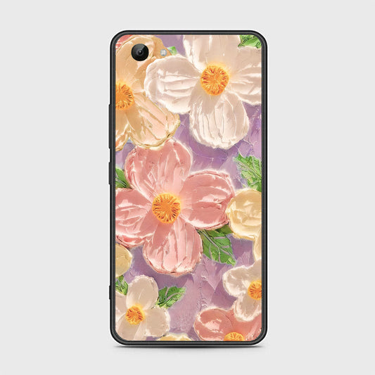 Vivo Y81 Cover - Floral Series - Design 11 - White & Green - HQ Ultra Shine Premium Infinity Glass Soft Silicon Borders Case