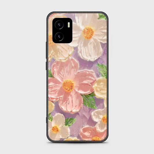 Vivo Y32t Cover - Floral Series - Design 11 - White & Green - HQ Ultra Shine Premium Infinity Glass Soft Silicon Borders Case