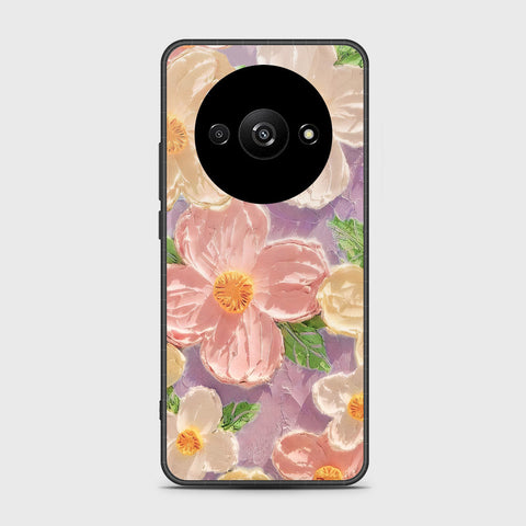 Xiaomi Redmi A3 Cover - Floral Series - Design 11 - White & Green - HQ Ultra Shine Premium Infinity Glass Soft Silicon Borders Case