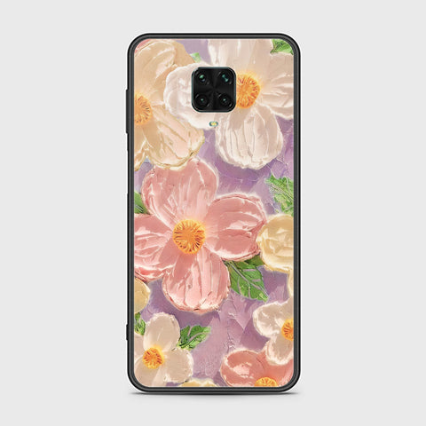 Xiaomi Redmi Note 9 Pro Cover - Floral Series - Design 11 - White & Green - HQ Ultra Shine Premium Infinity Glass Soft Silicon Borders Case