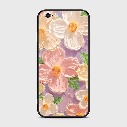 iPhone 6S / 6 Cover - Floral Series - Design 11 - White & Green - HQ Ultra Shine Premium Infinity Glass Soft Silicon Borders Case