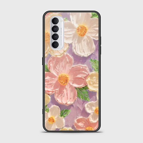 Oppo Reno 4 Pro Cover - Floral Series - Design 11 - White & Green - HQ Ultra Shine Premium Infinity Glass Soft Silicon Borders Case