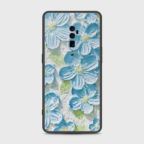 Oppo Reno 10x Zoom Cover - Floral Series - Design 12 - Grey & Green - HQ Ultra Shine Premium Infinity Glass Soft Silicon Borders Case