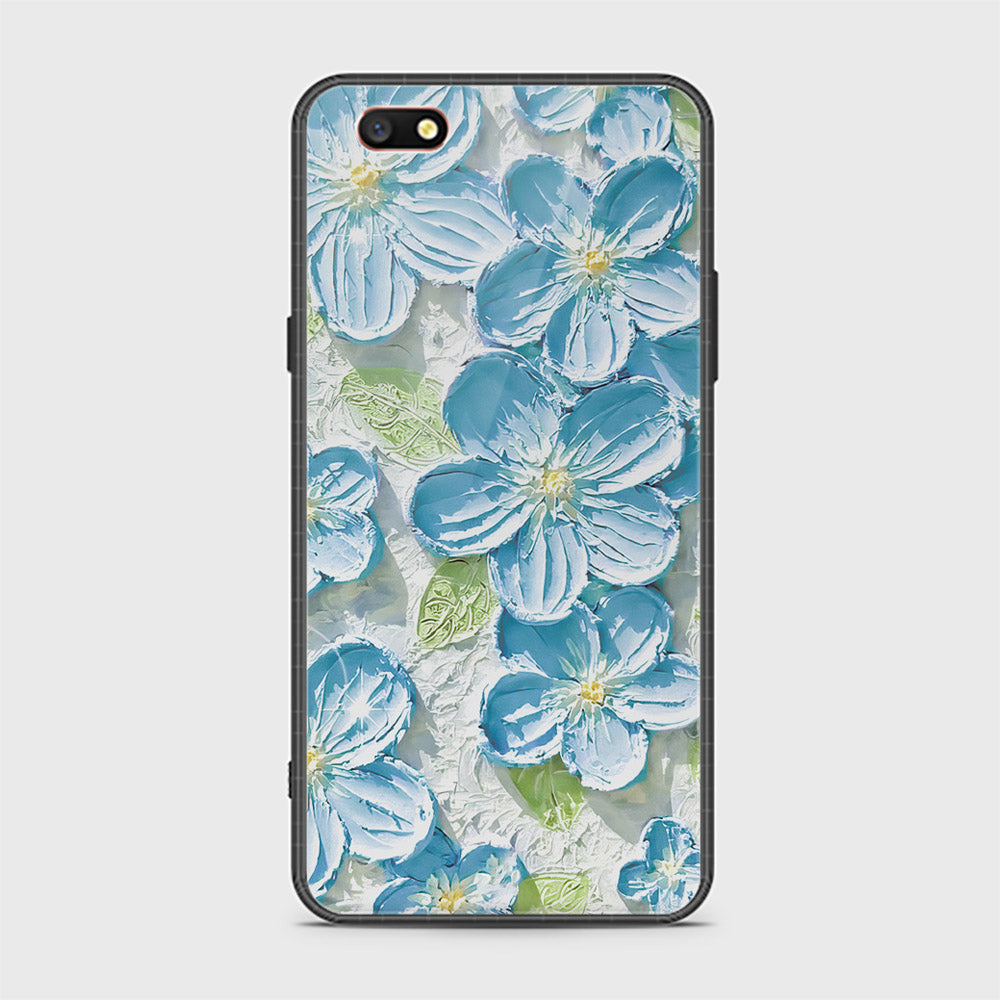 Oppo A77 Cover - Floral Series - Design 12 - Grey & Green - HQ Ultra Shine Premium Infinity Glass Soft Silicon Borders Case