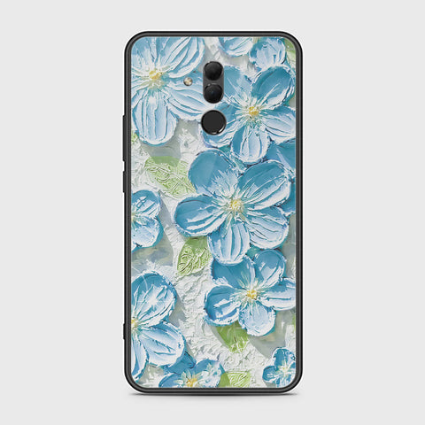 Huawei Mate 20 Lite Cover - Floral Series - Design 12 - Grey & Green - HQ Ultra Shine Premium Infinity Glass Soft Silicon Borders Case