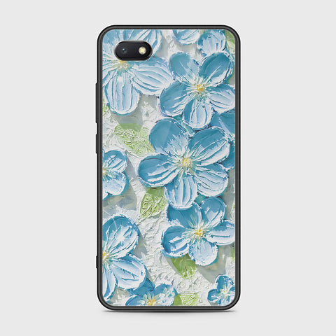 Huawei Y5 Prime 2018 Cover - Floral Series - Design 12 - Grey & Green - HQ Ultra Shine Premium Infinity Glass Soft Silicon Borders Case