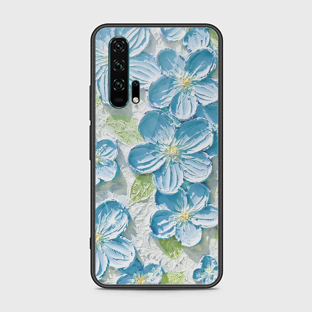 Honor 20 Pro Cover - Floral Series - Design 12 - Grey & Green - HQ Ultra Shine Premium Infinity Glass Soft Silicon Borders Case