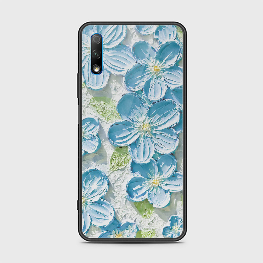 Honor 9X Cover - Floral Series - Design 12 - Grey & Green - HQ Ultra Shine Premium Infinity Glass Soft Silicon Borders Case