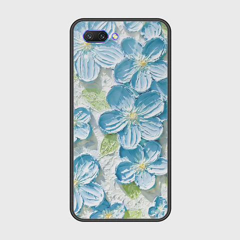 Huawei Honor 10 Cover - Floral Series - Design 12 - Grey & Green - HQ Ultra Shine Premium Infinity Glass Soft Silicon Borders Case