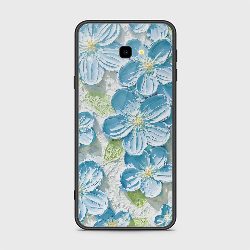 Samsung Galaxy J4 Plus Cover - Floral Series - Design 12 - Grey & Green - HQ Ultra Shine Premium Infinity Glass Soft Silicon Borders Case