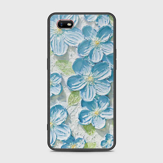 Oppo A1k Cover - Floral Series - Design 12 - Grey & Green - HQ Ultra Shine Premium Infinity Glass Soft Silicon Borders Case