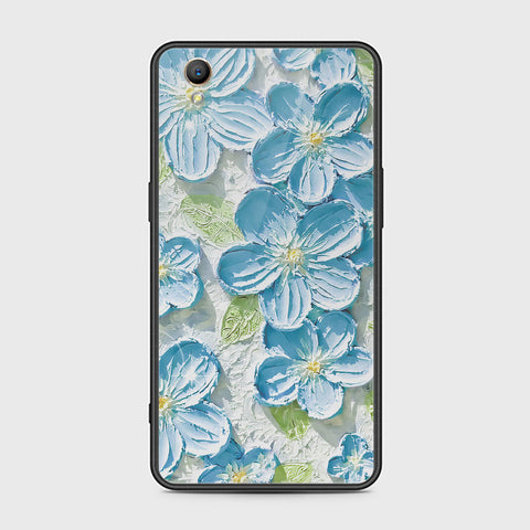 Oppo A37 Cover - Floral Series - Design 12 - Grey & Green - HQ Ultra Shine Premium Infinity Glass Soft Silicon Borders Case