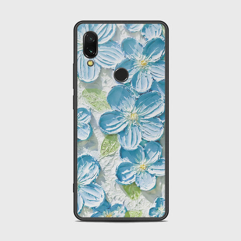 Xiaomi Redmi 7 Cover - Floral Series - Design 12 - Grey & Green - HQ Ultra Shine Premium Infinity Glass Soft Silicon Borders Case