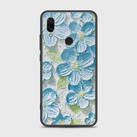 Xiaomi Redmi Note 7 Cover - Floral Series - Design 12 - Grey & Green - HQ Ultra Shine Premium Infinity Glass Soft Silicon Borders Case