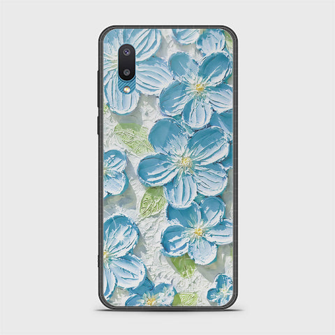 Samsung Galaxy A02 Cover - Floral Series - Design 12 - Grey & Green - HQ Ultra Shine Premium Infinity Glass Soft Silicon Borders Case