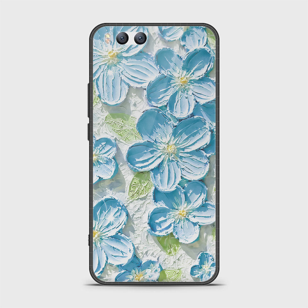 Xiaomi Mi 6 Cover - Floral Series - Design 12 - Grey & Green - HQ Ultra Shine Premium Infinity Glass Soft Silicon Borders Case