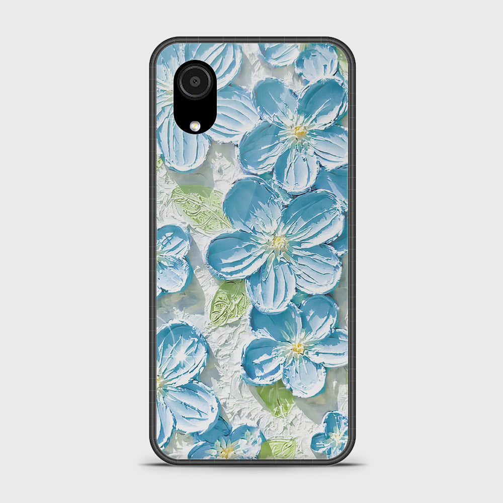 Samsung Galaxy A03 Core Cover - Floral Series - Design 12 - Grey & Green - HQ Ultra Shine Premium Infinity Glass Soft Silicon Borders Case