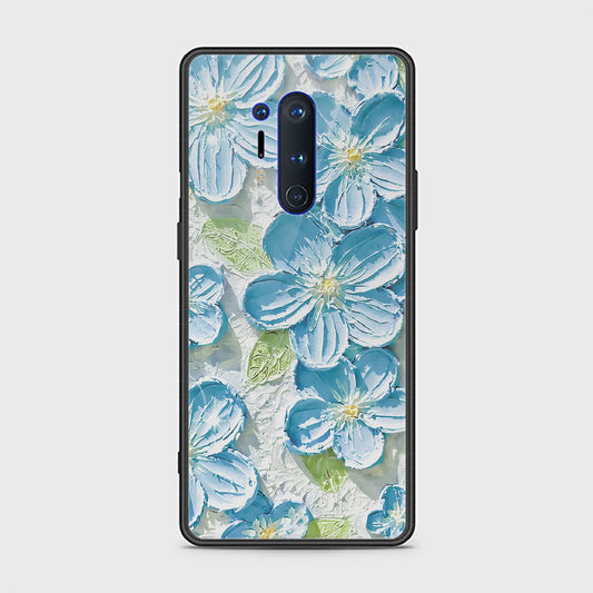 OnePlus 8 Pro Cover - Floral Series - Design 12 - Grey & Green - HQ Ultra Shine Premium Infinity Glass Soft Silicon Borders Case