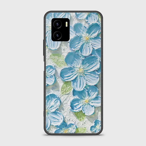 Vivo Y15a Cover - Floral Series - Design 12 - Grey & Green - HQ Ultra Shine Premium Infinity Glass Soft Silicon Borders Case