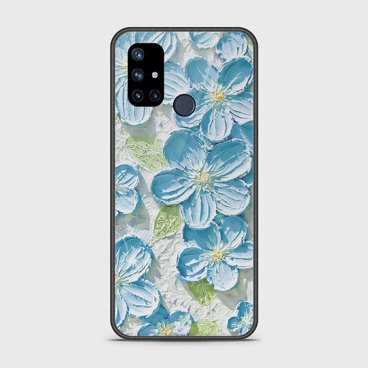 OnePlus Nord N10 5G Cover - Floral Series - Design 12 - Grey & Green - HQ Ultra Shine Premium Infinity Glass Soft Silicon Borders Case