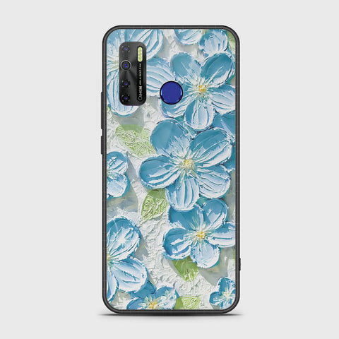 Tecno Camon 15 Cover - Floral Series - Design 12 - Grey & Green - HQ Ultra Shine Premium Infinity Glass Soft Silicon Borders Case