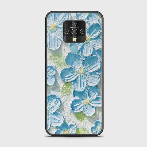 Tecno Camon 16 Cover - Floral Series - Design 12 - Grey & Green - HQ Ultra Shine Premium Infinity Glass Soft Silicon Borders Case