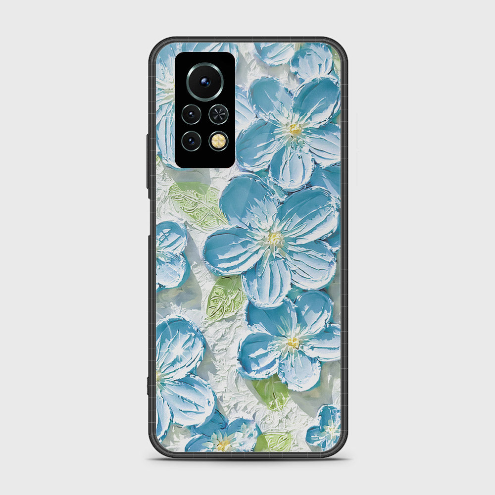 Infinix Note 11s Cover - Floral Series - Design 12 - Grey & Green - HQ Ultra Shine Premium Infinity Glass Soft Silicon Borders Case