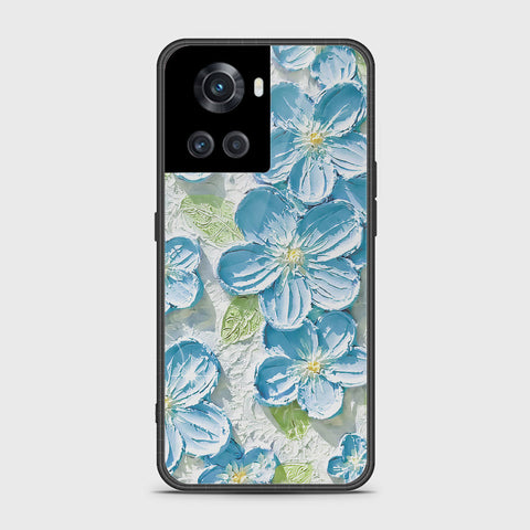 OnePlus 10 Cover - Floral Series - Design 12 - Grey & Green - HQ Ultra Shine Premium Infinity Glass Soft Silicon Borders Case