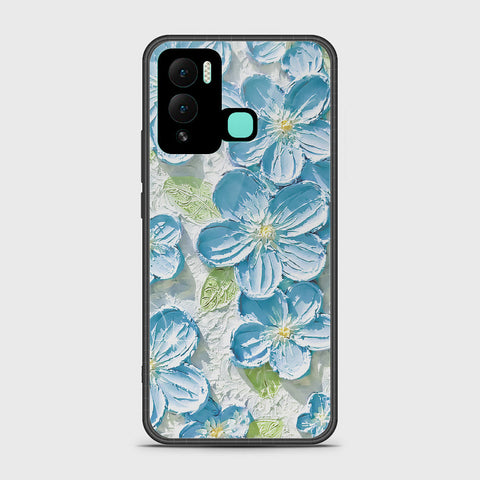 Infinix Hot 12 Play Cover - Floral Series - Design 12 - Grey & Green - HQ Ultra Shine Premium Infinity Glass Soft Silicon Borders Case