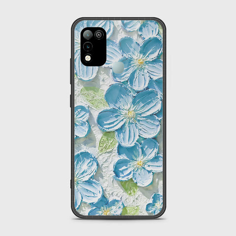 Infinix Hot 10 Play Cover - Floral Series - Design 12 - Grey & Green - HQ Ultra Shine Premium Infinity Glass Soft Silicon Borders Case