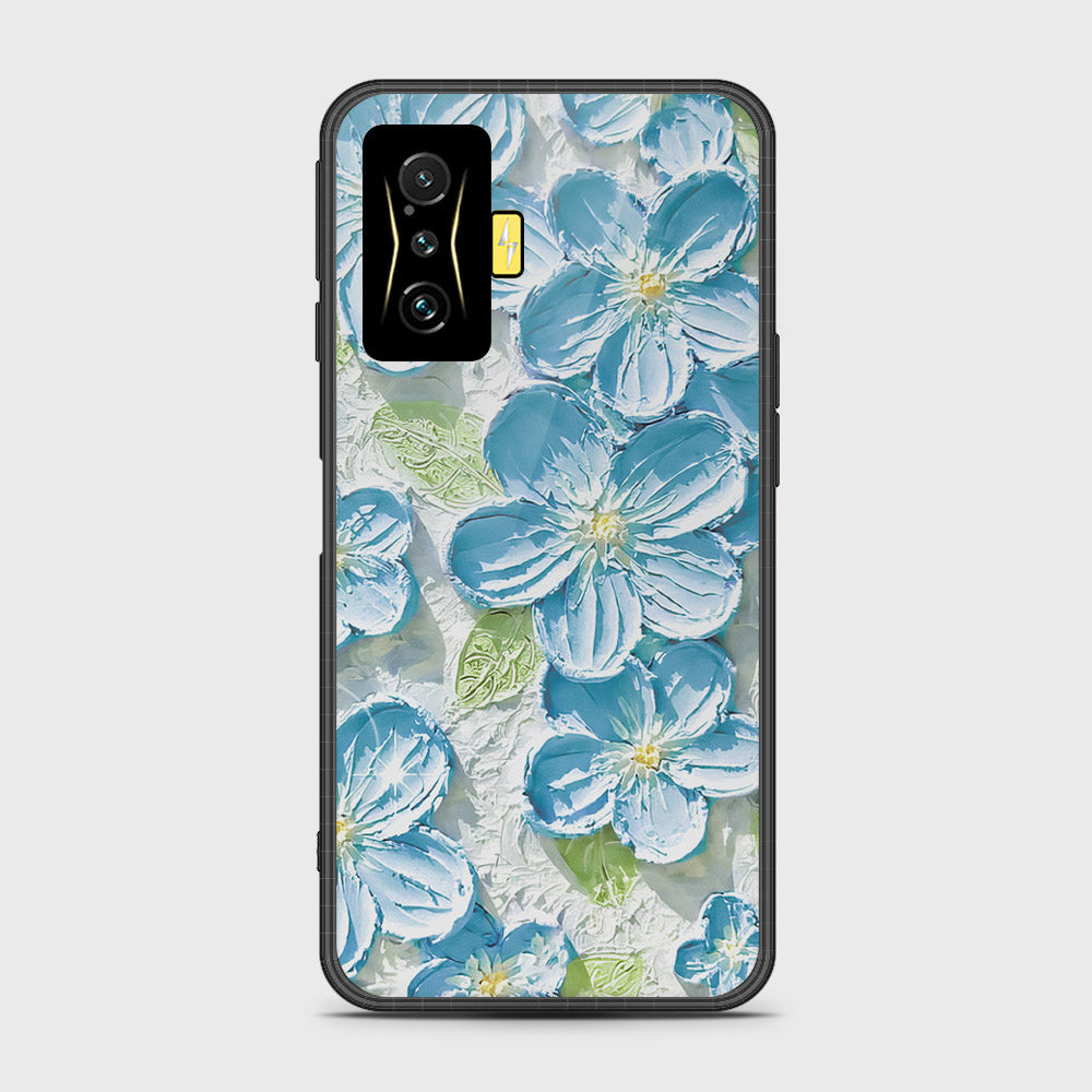 Xiaomi Poco F4 GT Cover - Floral Series - Design 12 - Grey & Green - HQ Ultra Shine Premium Infinity Glass Soft Silicon Borders Case