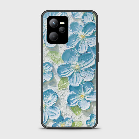 Realme 9 Pro Cover - Floral Series - Design 12 - Grey & Green - HQ Ultra Shine Premium Infinity Glass Soft Silicon Borders Case