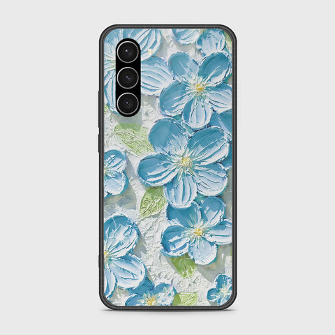 Samsung Galaxy S23 5G Cover - Floral Series - Design 12 - Grey & Green - HQ Ultra Shine Premium Infinity Glass Soft Silicon Borders Case