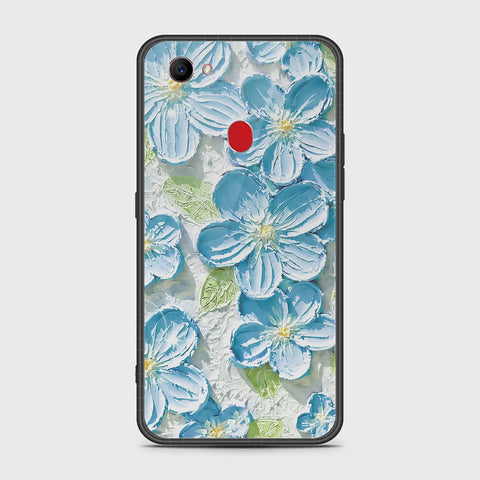 Oppo F7 Cover - Floral Series - Design 12 - Grey & Green - HQ Ultra Shine Premium Infinity Glass Soft Silicon Borders Case