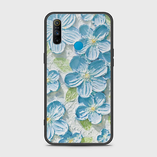 Realme 6i Cover - Floral Series - Design 12 - Grey & Green - HQ Ultra Shine Premium Infinity Glass Soft Silicon Borders Case