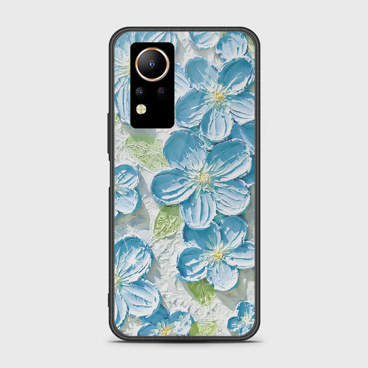 Infinix Note 12 Cover - Floral Series - Design 12 - Grey & Green - HQ Ultra Shine Premium Infinity Glass Soft Silicon Borders Case