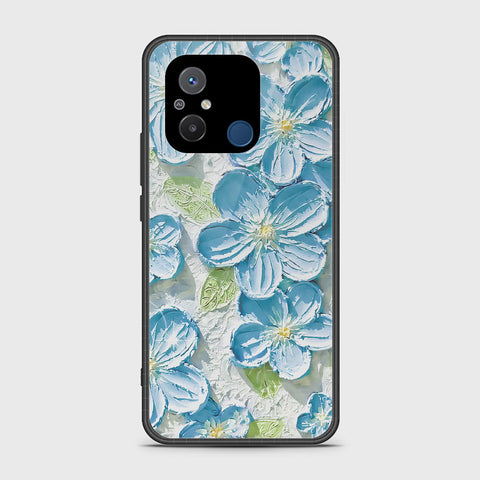 Xiaomi Poco C55 Cover - Floral Series - Design 12 - Grey & Green - HQ Ultra Shine Premium Infinity Glass Soft Silicon Borders Case