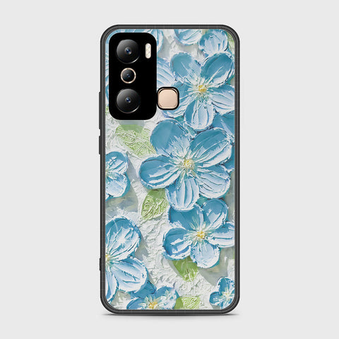 Infinix Hot 20i Cover - Floral Series - Design 12 - Grey & Green - HQ Ultra Shine Premium Infinity Glass Soft Silicon Borders Case