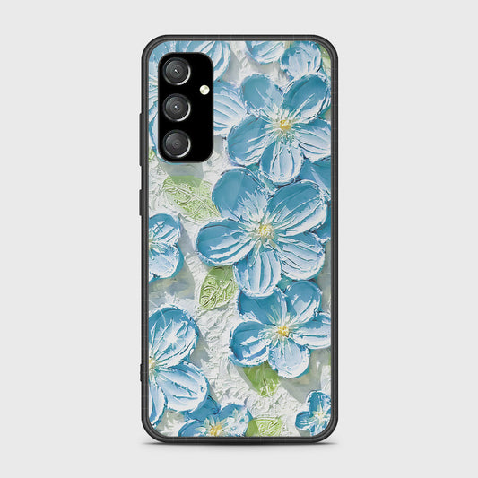 Samsung Galaxy A34 5G Cover - Floral Series - Design 12 - Grey & Green - HQ Ultra Shine Premium Infinity Glass Soft Silicon Borders Case