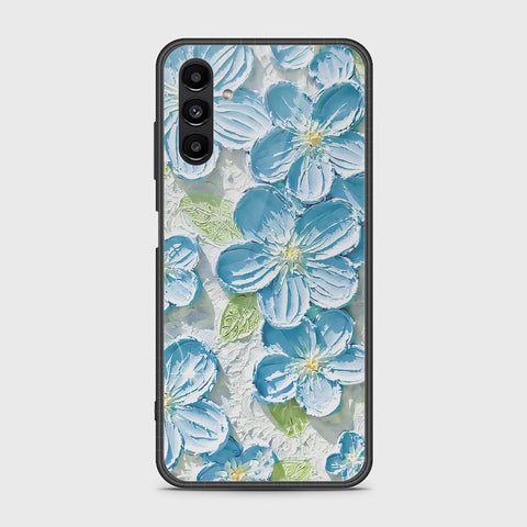 Samsung Galaxy A04s Cover - Floral Series - Design 12 - Grey & Green - HQ Ultra Shine Premium Infinity Glass Soft Silicon Borders Case