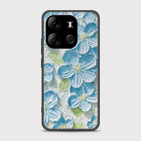 Infinix Smart 7 HD Cover - Floral Series - Design 12 - Grey & Green - HQ Ultra Shine Premium Infinity Glass Soft Silicon Borders Case