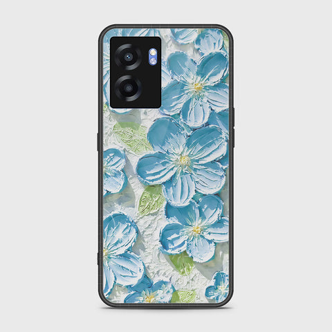 Realme V23 Cover - Floral Series - Design 12 - Grey & Green - HQ Ultra Shine Premium Infinity Glass Soft Silicon Borders Case