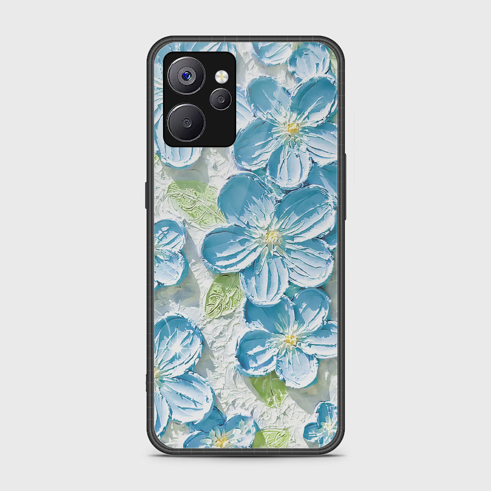 Realme 10 5G Cover - Floral Series - Design 12 - Grey & Green - HQ Ultra Shine Premium Infinity Glass Soft Silicon Borders Case