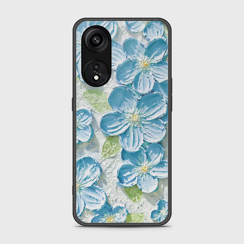 Oppo Reno 8T 5G Cover - Floral Series - Design 12 - Grey & Green - HQ Ultra Shine Premium Infinity Glass Soft Silicon Borders Case