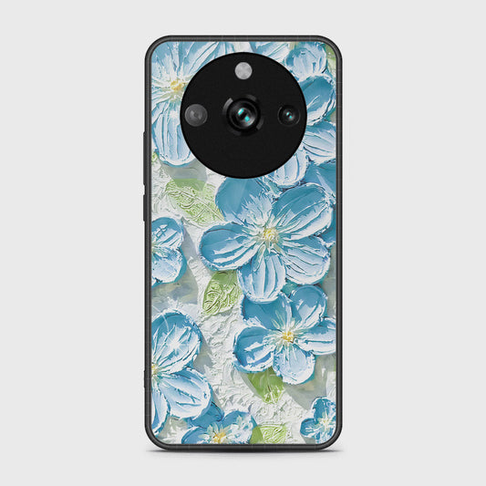 Realme 11 Pro Cover - Floral Series - Design 12 - Grey & Green - HQ Ultra Shine Premium Infinity Glass Soft Silicon Borders Case